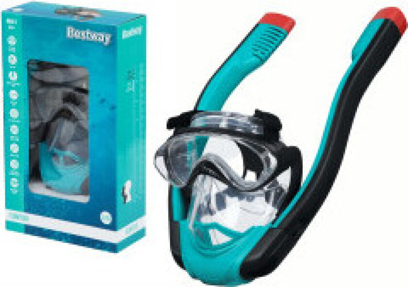 Full Face Snorkeling Mask med Dry Snorkel Tech, L/XL