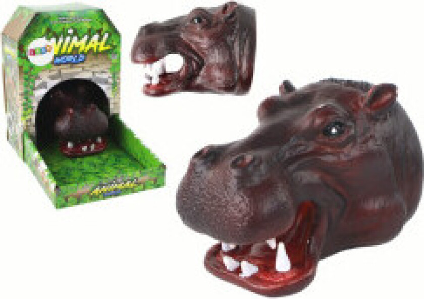 Realistisk flodhest hånddukke - myk, trygg, morsom