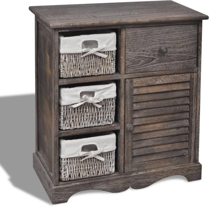 Treskap 3 venstre vevde kurver brun