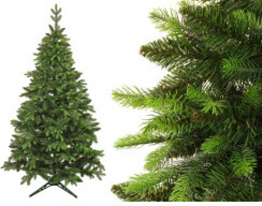 Naturlig utseende 250cm kunstgran juletre, PE+PVC