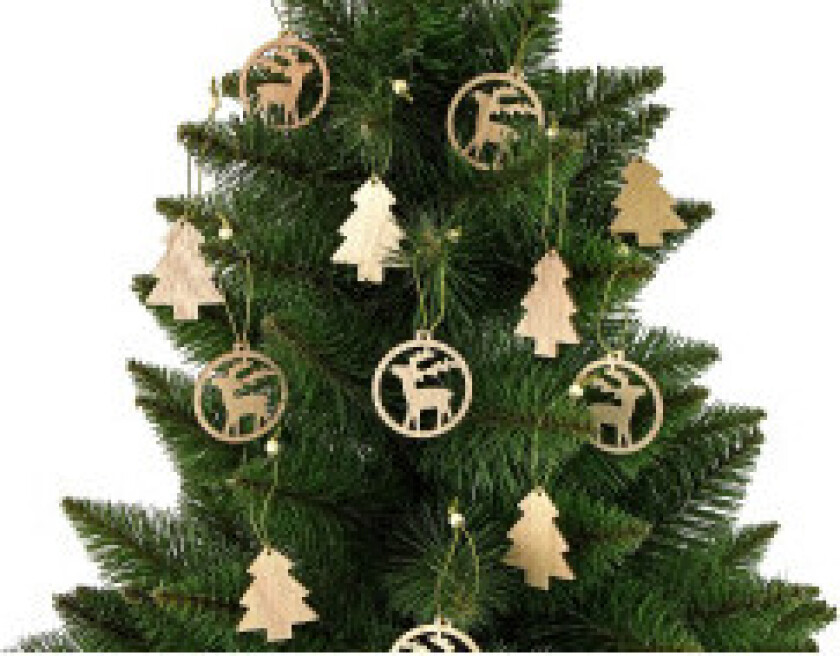 12 juletre- og reinsdyrpynt - festlig dekor