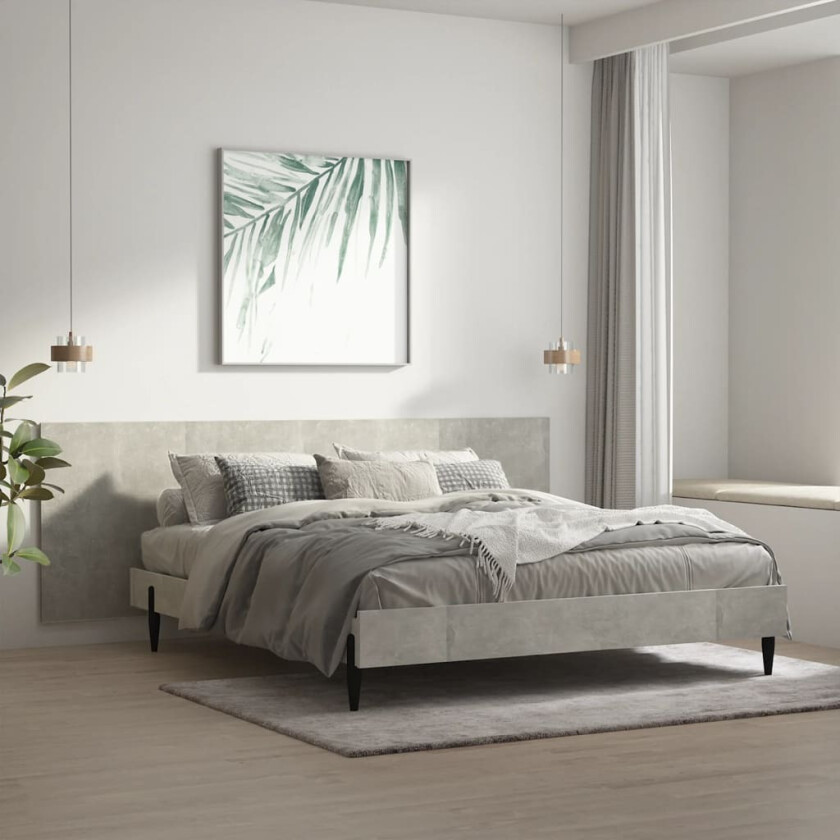 Vegghengt sengegavl betonggrå 240x1,5x80 cm konstruert tre