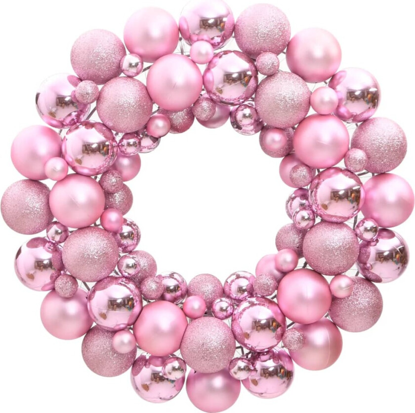 Julekrans rosa 45 cm polystyren