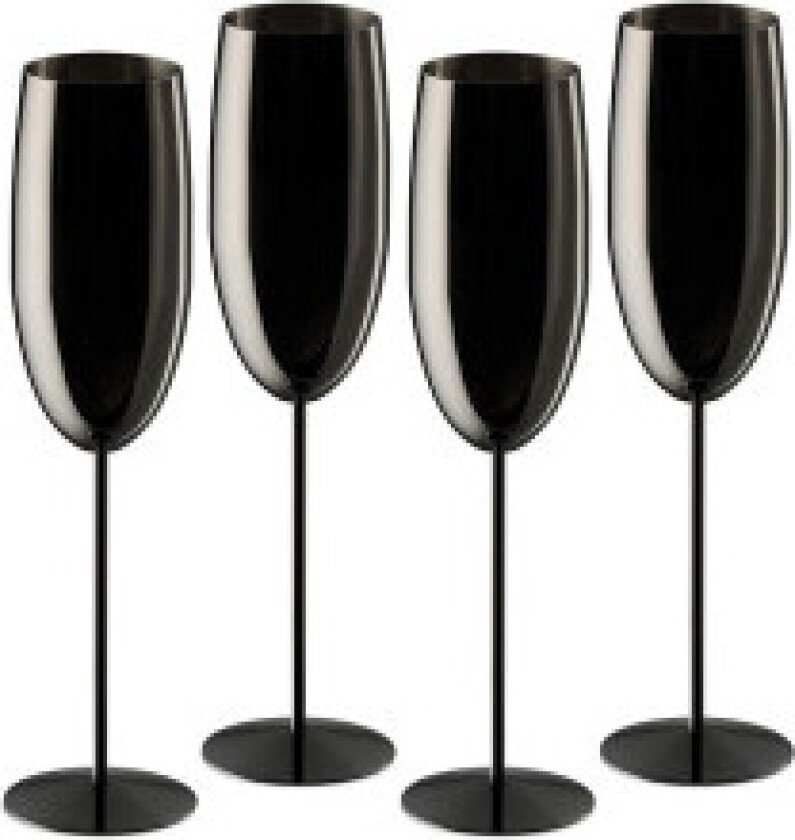 Champagneglass i rustfritt stål, sett med 4 stk