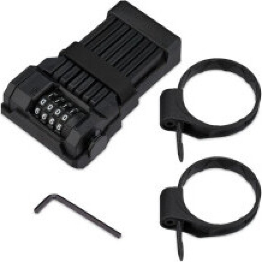 Sammenleggbar sykkellås med kombinasjonslås