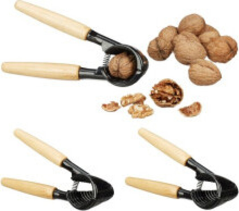 Nøtteknekker med trehåndtak Sett med 3 stk