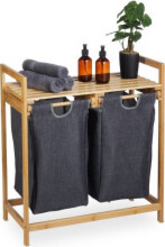 Skittentøyskurvhylle med 2 rom