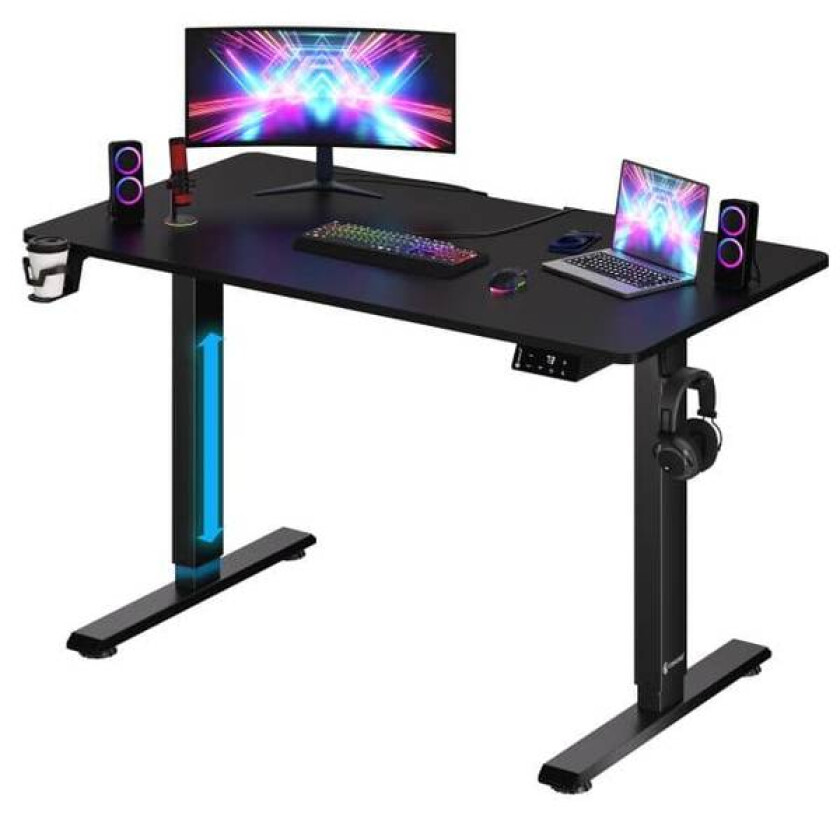 Elektrisk hev og senk skrivebord 110x60x73-118cm - sort