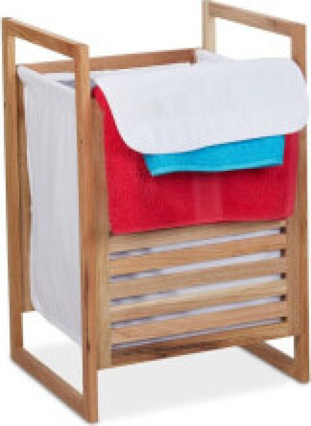 Skittentøyskurv i valnøtt med lokk