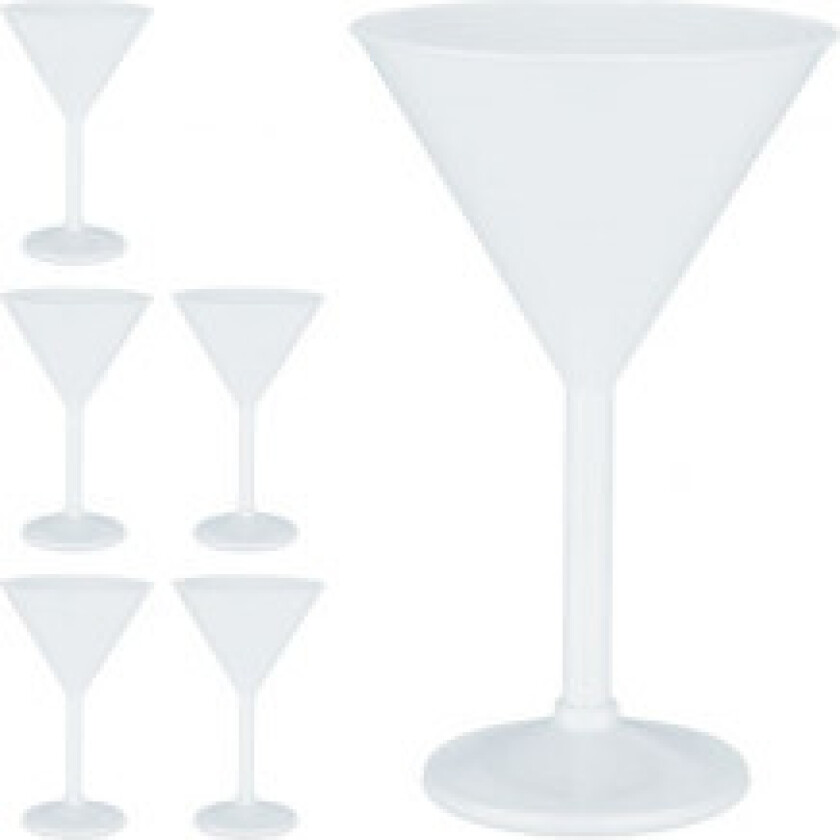 Martini glass i plast, sett med 6 stk