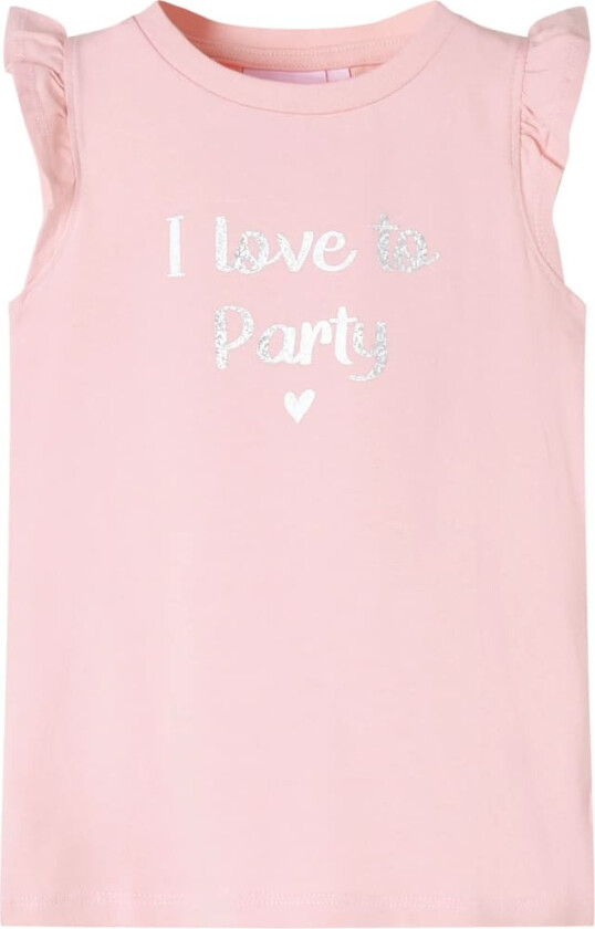 T-skjorte for barn med volangermer lyserosa 104