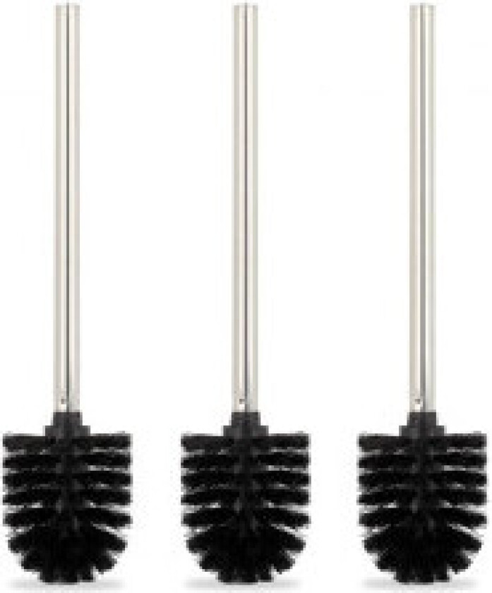 Toalettbørste, sett med 3, svart