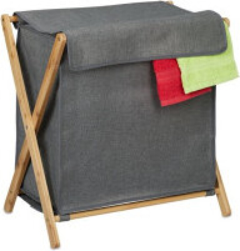 Sammenleggbar skittentøyskurv med lokk