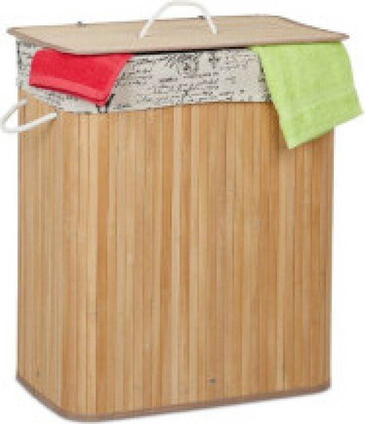 Skittentøyskurv i bambus 2 rom