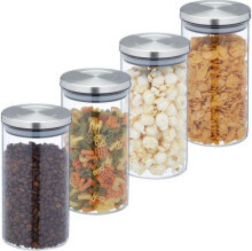 Oppbevaringsglass i sett à 4 1000 ml