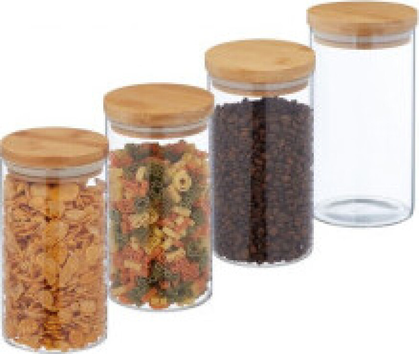 4 stk. Oppbevaringsglass 1000 ml