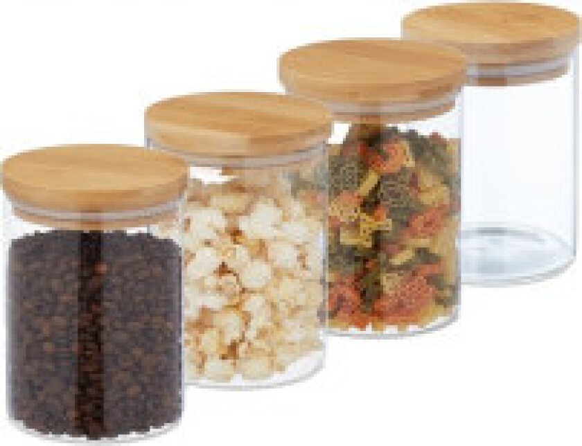 4 stk. Oppbevaringsglass 750 ml