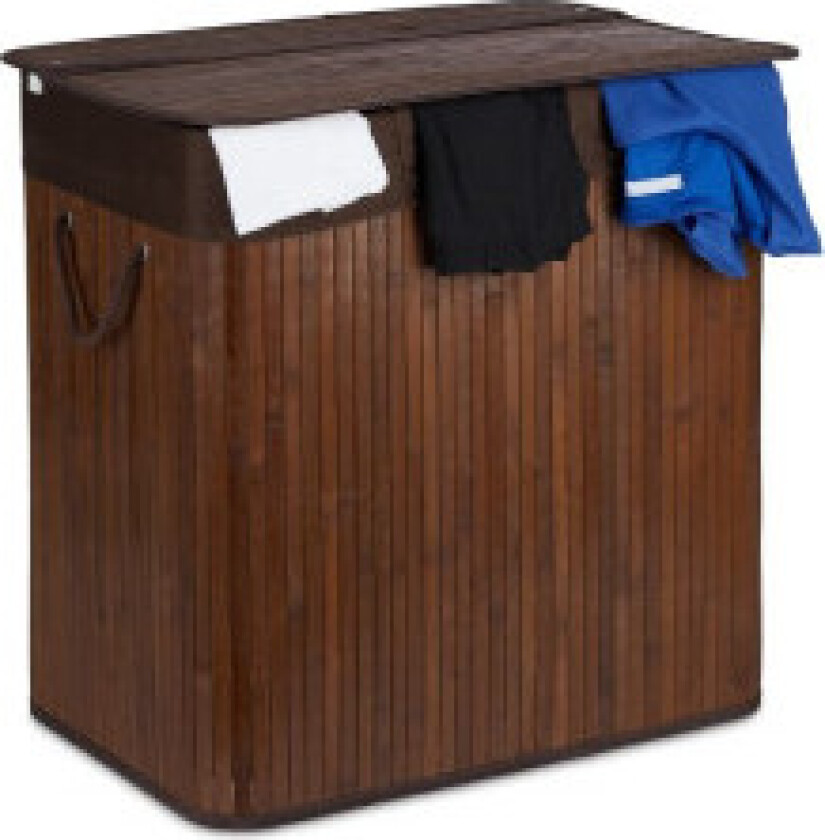 Skittentøyskurv i bambus 3 rom