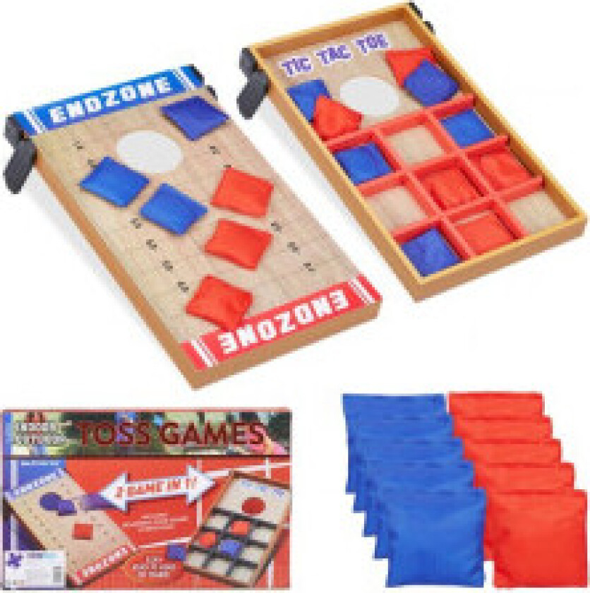 2-i-1 kastespill cornhole & tre på rad