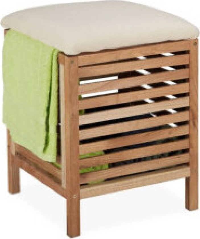 Skittentøyskurv med sete Walnut Wood