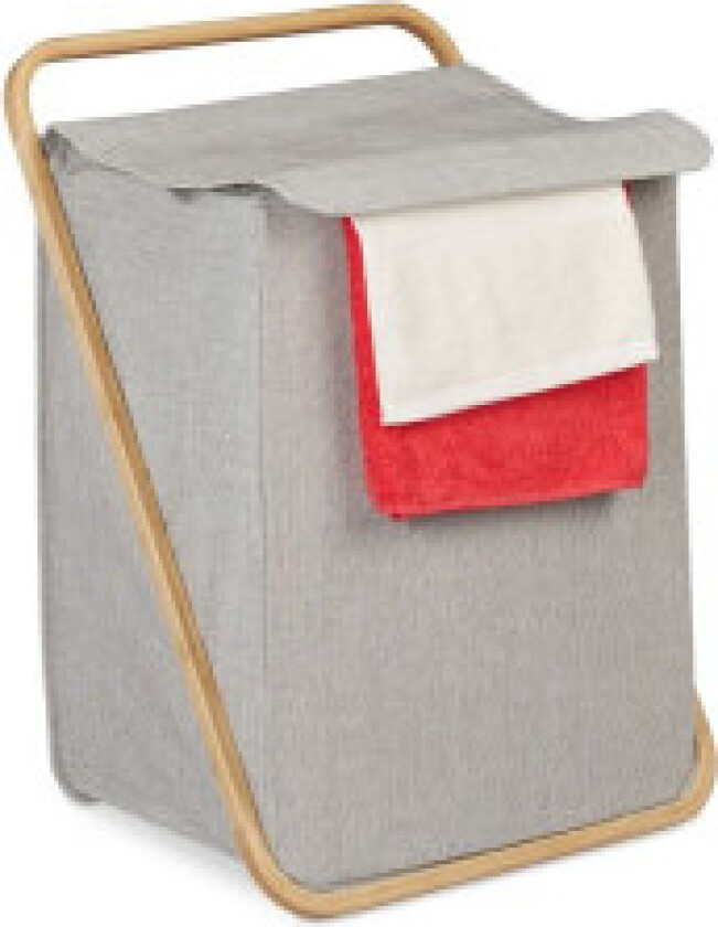 Skittentøyskurv i stoff og bambus