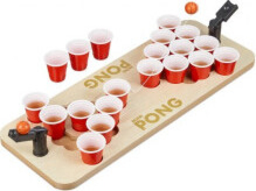 Mini Beer Pong med røde kopper