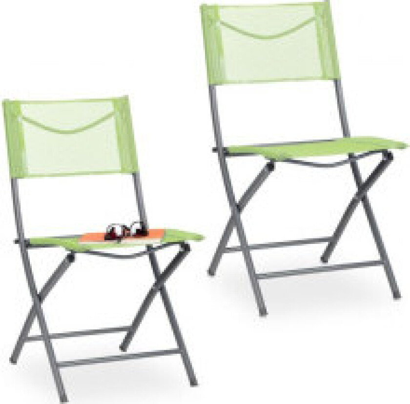 Sammenleggbar hagestol Sett med 2 grønne
