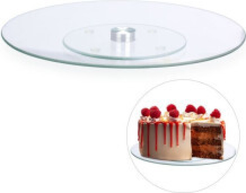 Roterende kakefat i glass