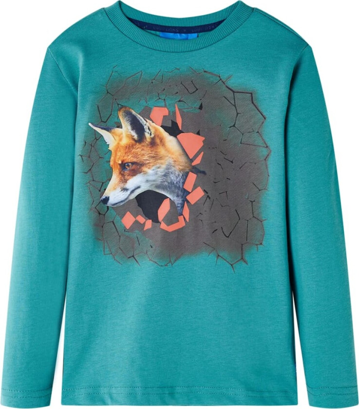 T-skjorte for barn med lange ermer mørkeblå 104