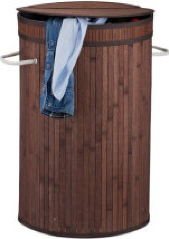 Bambus skittentøyskurv med lokk