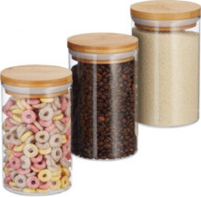 3 oppbevaringsglass 800 ml