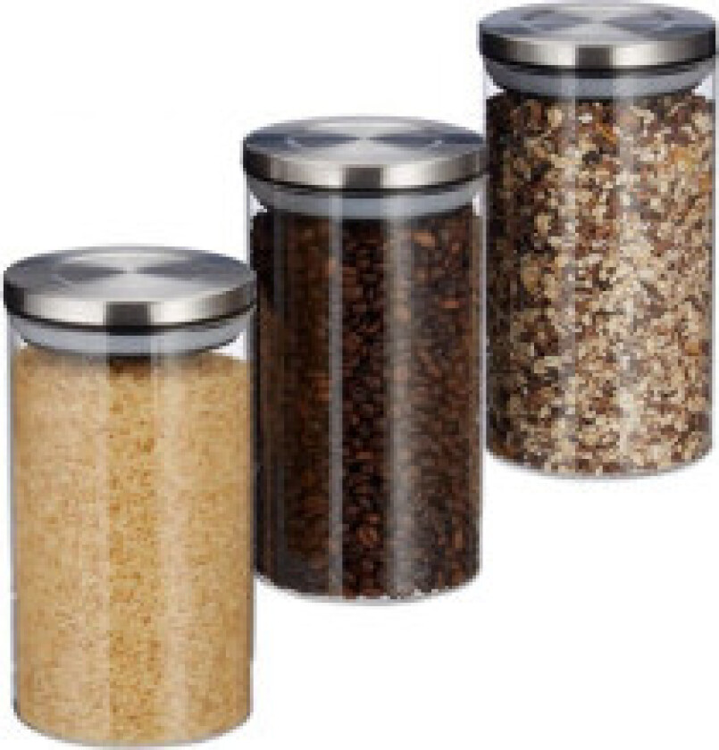 3 oppbevaringsglass 1000 ml