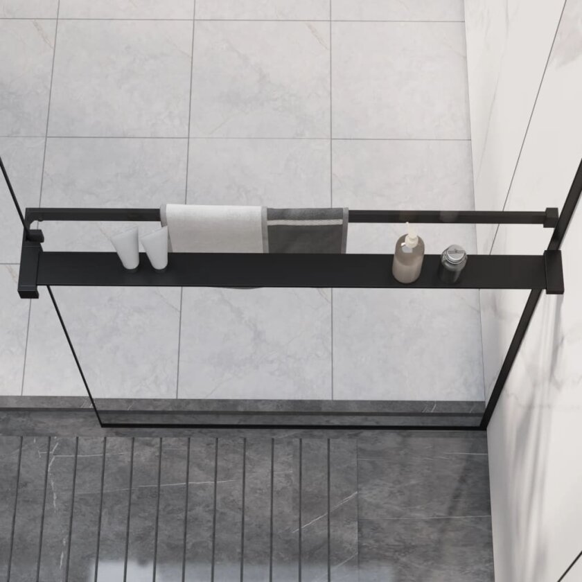 Bilde av Dusjhylle for dusjvegg svart 80 cm aluminium