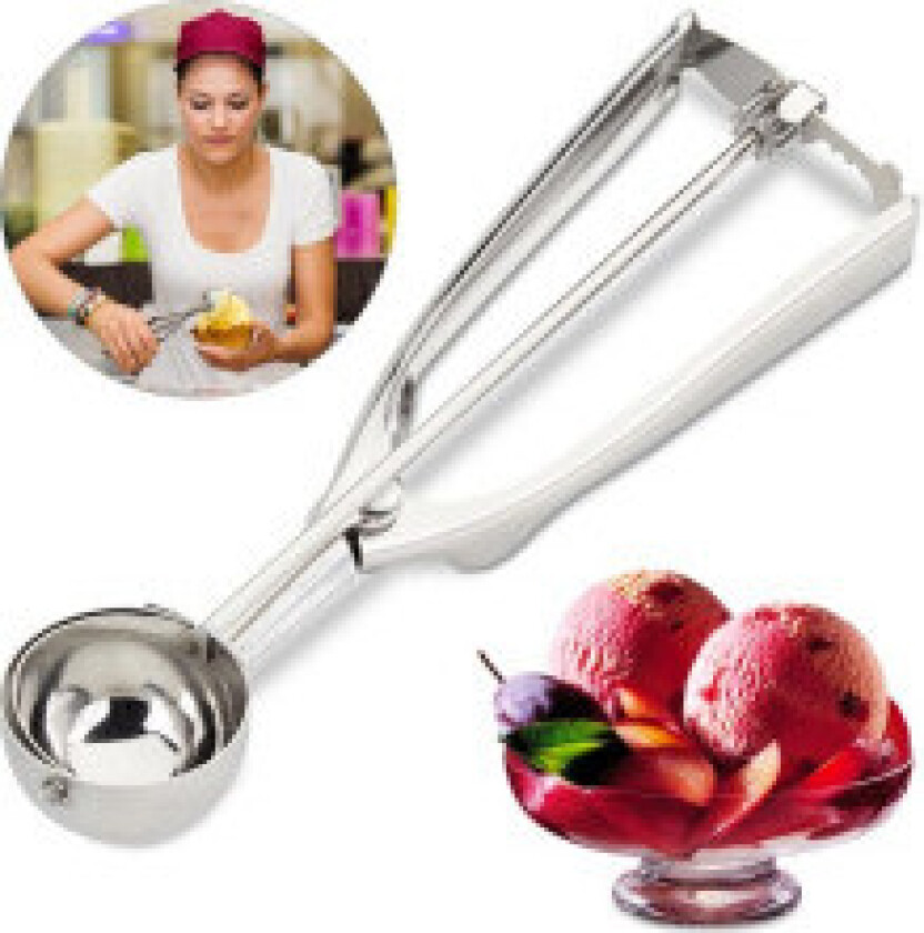 Isskje i rustfritt stål 39 mm