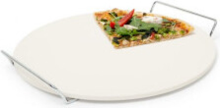 Rund pizzastein med holder