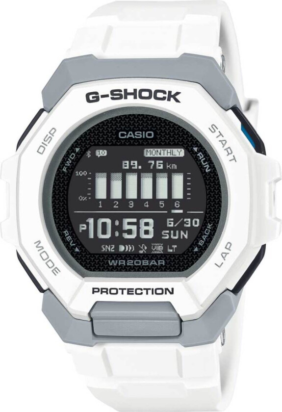 G-Shock G-Squad GBD-300-7ER - Digital - Hvit - Herreklokker - Resin - Mineral
