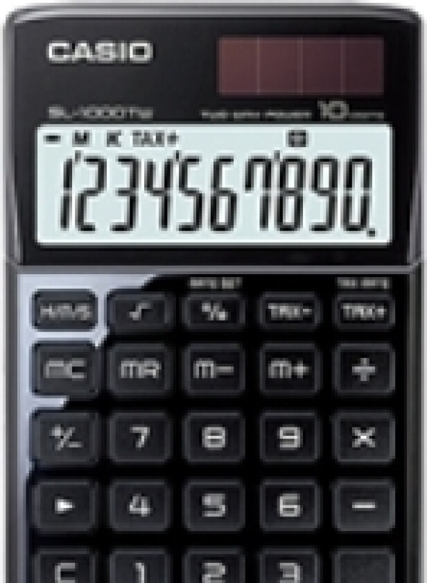 Sl-1000Tw, Desktop, 10 Cifre, Batteri/Solar, Sort