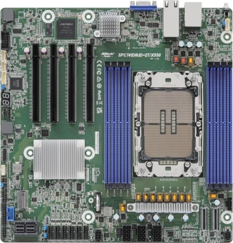 Asrock Hovedkort Spc741d8ud-2T/X550 Mikro-Atx-Sokkel 4677 Enkelt - Hovedkort - Mikro/Mini/Flex-Atx - Dimm - Grafikk - Usb 3.2 - Usb 3.0 - Usb 3.0 - V