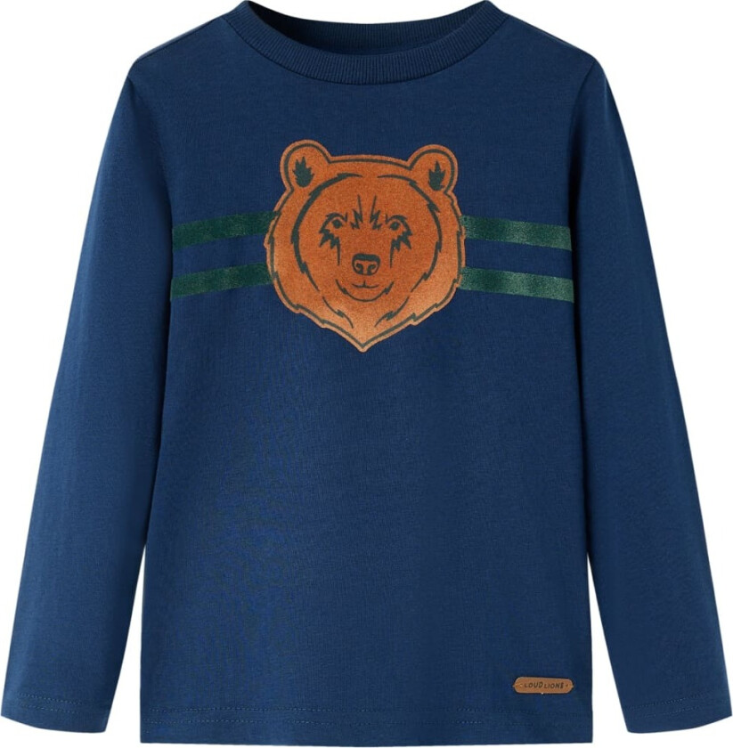 T-skjorte for barn med lange ermer marineblå 116