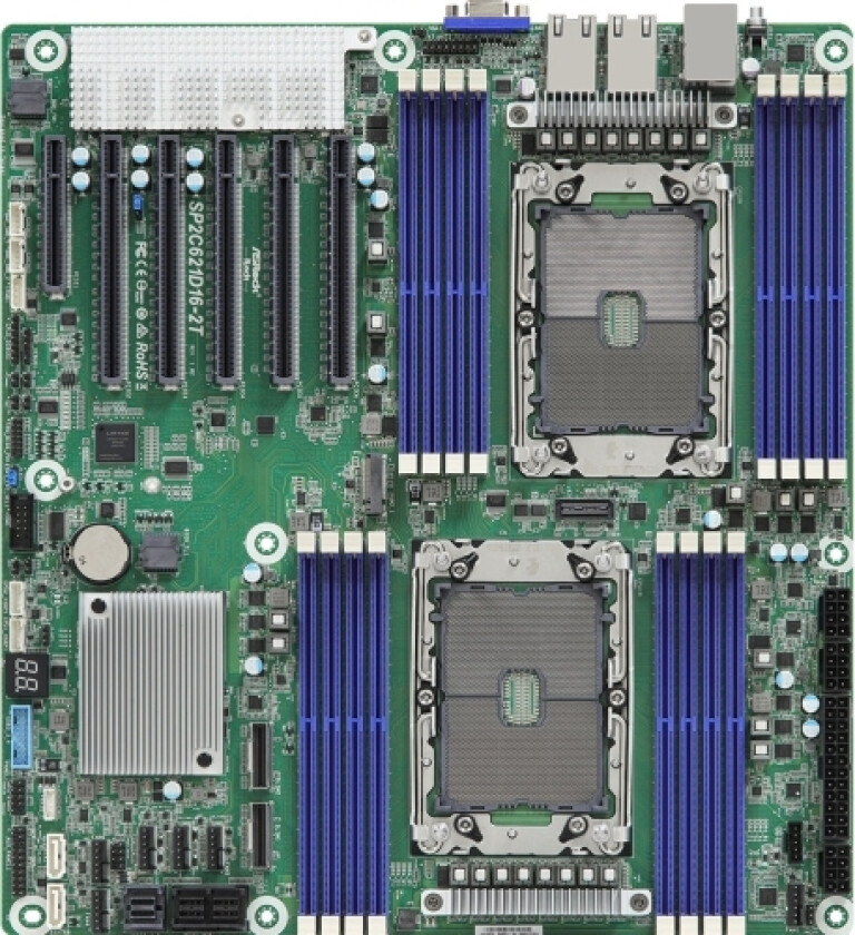 Asrock Rack Sp2c621d16-2T - Hovedkort - Ssi Eeb - Socket P+ - 2 Støttede Cpuer - C621a Brikkesett - Usb 3.2 Gen 1 - 2 X 10 Gigabit Lan - Innebygd Gra