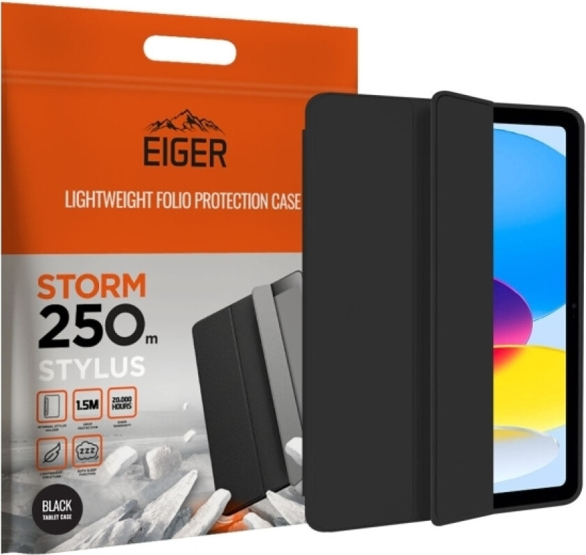 Eiger Storm Stylus 250M Deksel Ipad 10.9 (2022) Svart