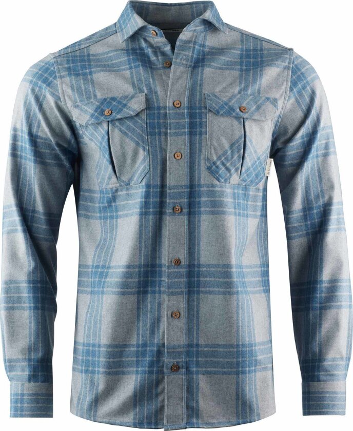 Men's ReBorn Woolshirt Check Light Grey/Jeans Check Light Grey / Jeans M