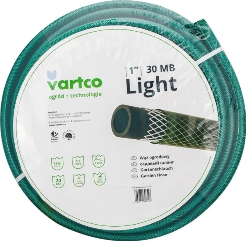 Garden Hose 1" 30 M 3-Ply Light Vartco Light Hose 1001100030