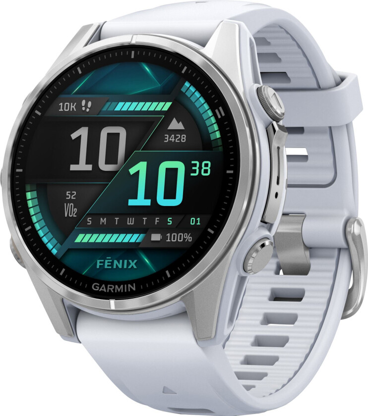 Bilde av Fenix 8 43 mm Silver with Whitestone Silicone Band