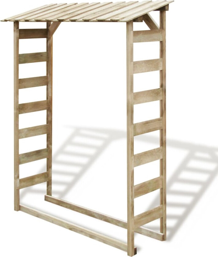 Vedskjul 150x44x176 cm impregnert furu