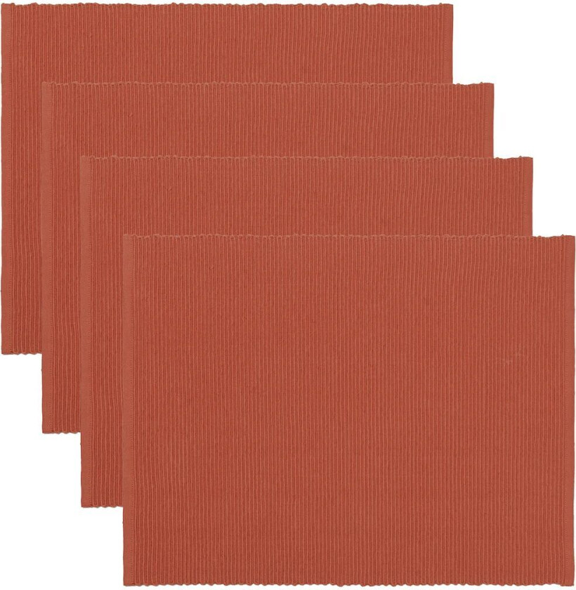Linum Uni bordbrikke 35x46 cm 4-pk Rustoransje