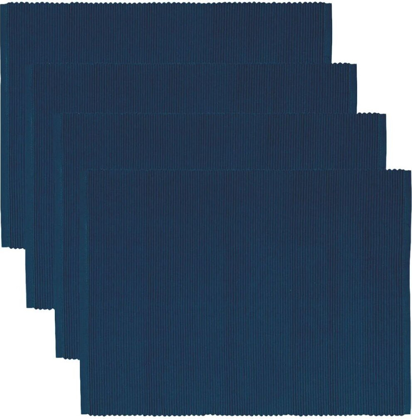 Linum Uni bordbrikke 35x46 cm 4-pk Indigoblå