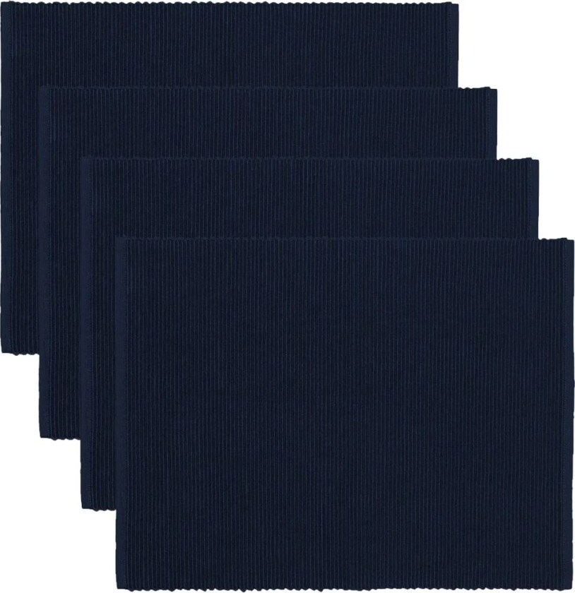 Linum Uni bordbrikke 35x46 cm 4-pk Mørk marineblå