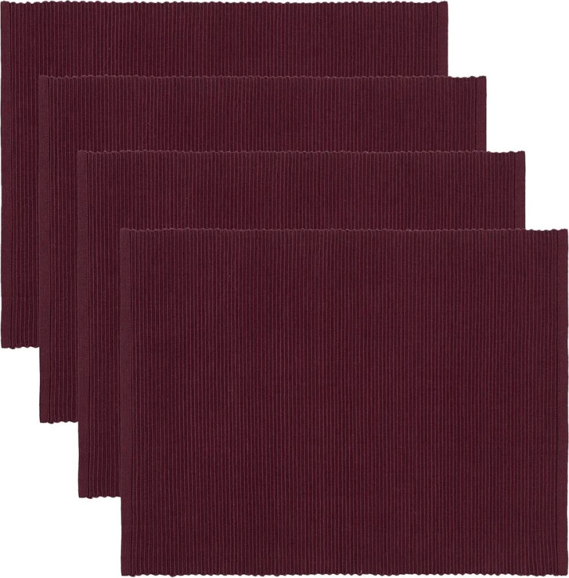 Linum Uni bordbrikke 35x46 cm 4-pk Burgunderrød