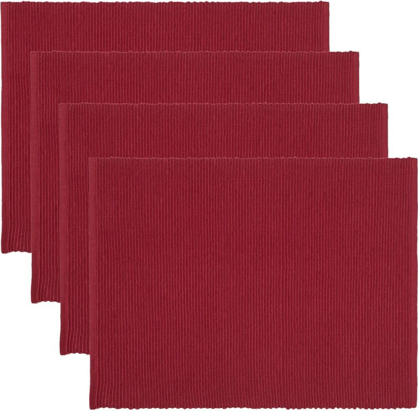 Linum Uni bordbrikke 35x46 cm 4-pk Rød